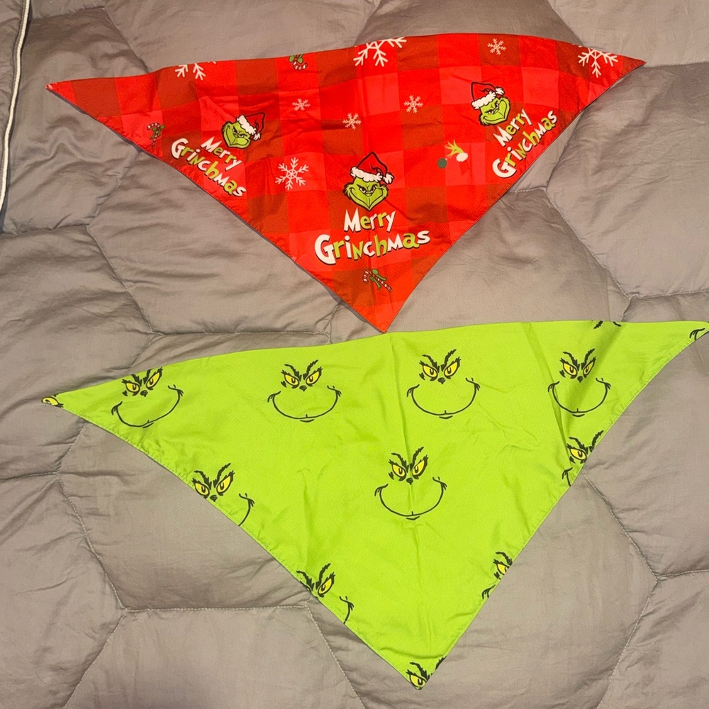 Grinchmas Bandana Set - Red and Green